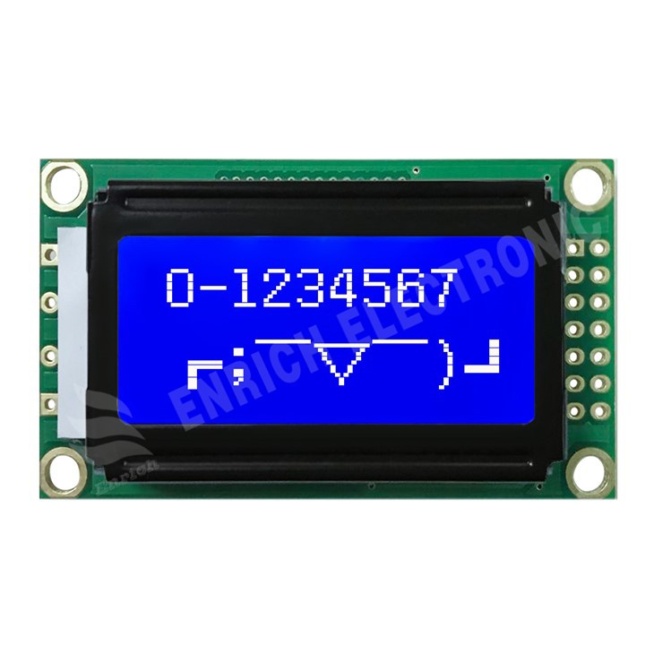 Mòdul d'exhibició de LCD de COB de caràcters de STN positiu de 8x2 amb fons blau
